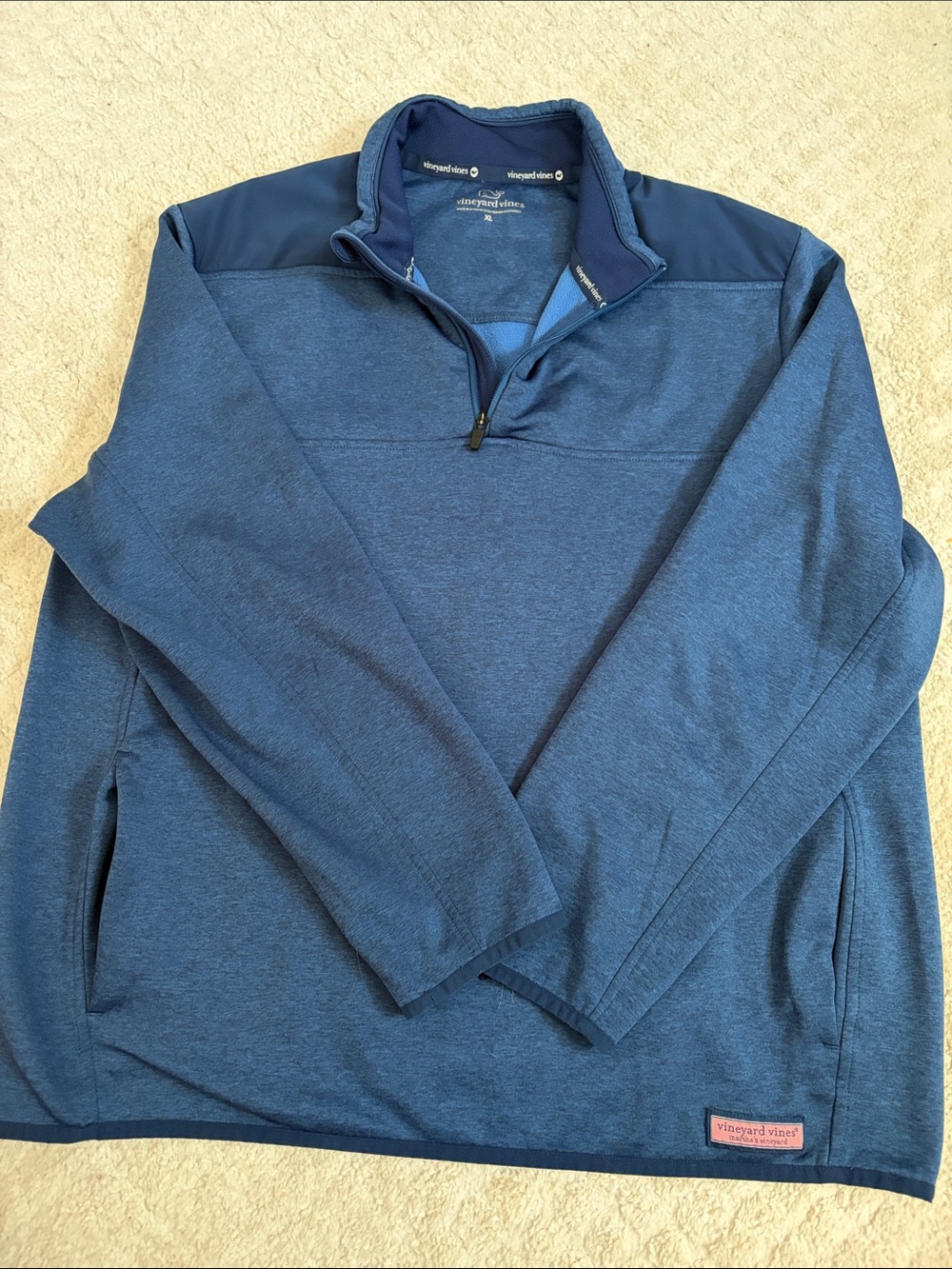 Vineyard Vines Blue Heather Quarter-Zip Pullover